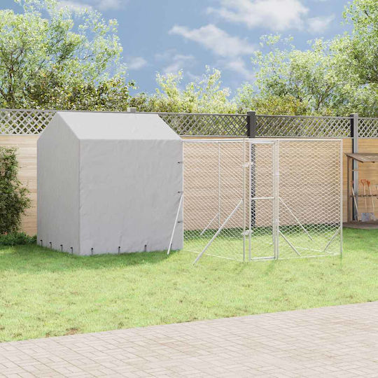vidaXL Metallisches Hundepark 400x400x250cm Silber