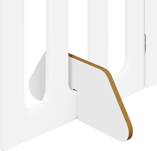 vidaXL Divider De Verandă Din Lemn Pentru Câini Cu 4 Panouri 201x38x90 Cm Alb