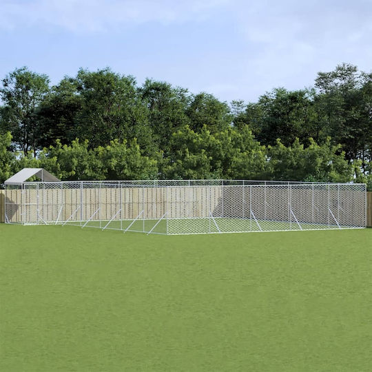vidaXL Parc Metalic Pentru Câini 1200x400x250 cm Argintiu
