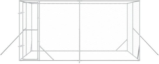vidaXL Металик Парк За Кучета 400x400x200см Сребрист