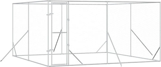 vidaXL Металик Парк За Кучета 400x400x200см Сребрист