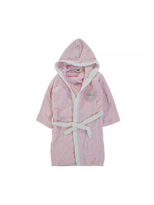 Minilori Baby Kids Bathrobe Pink with Hood