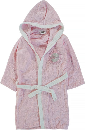 Minilori Baby Kids Bathrobe Pink with Hood