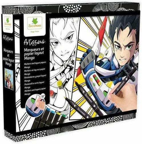 Sycomore Painting 10 Manga Hero Boards And Markers for Children 10+ years old Years