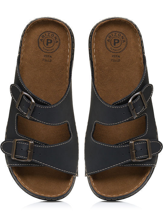 Leather Men's Sandals in Black Colour