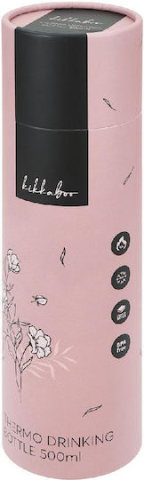 Kikka Boo Kids Water Bottle Thermos Stainless Steel Non Spill Pink 500ml