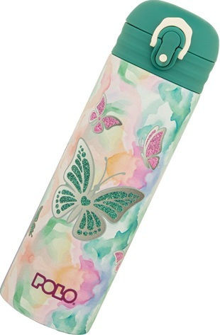 Polo Stainless Steel Kids Water Bottle Butterflies Thermos with Straw Polo Junior 500ml