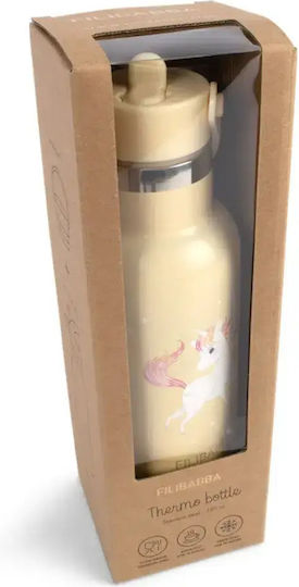 Filibabba Stainless Steel Kids Water Bottle Unicorns Grey