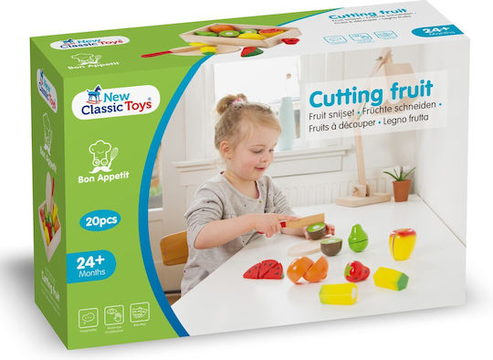 New Classic Toys Σετ Φρούτων σε Καλάθι από Ξύλο για 2+ Ετών 20τμχ