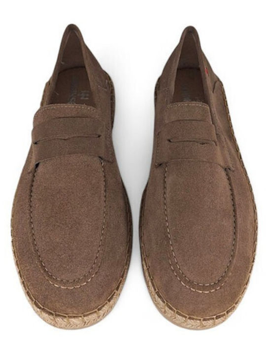 Suede Men's Espadrilles in Brown Colour