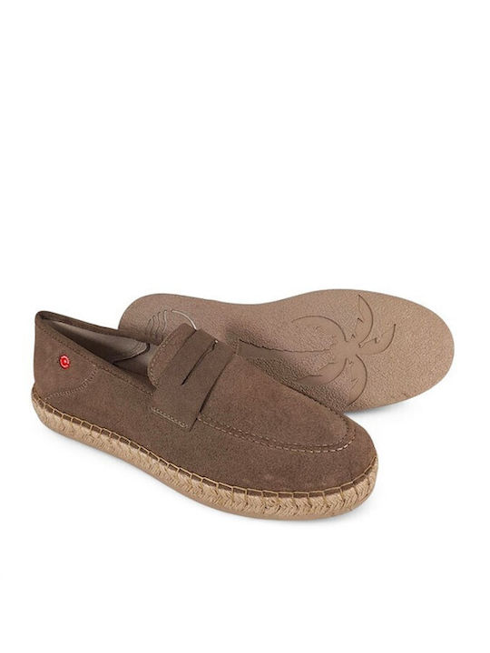 Suede Men's Espadrilles in Brown Colour