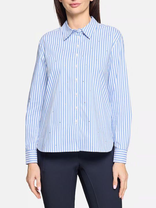 Betty Barclay Long Sleeve Women's Shirt Light Blue Striped