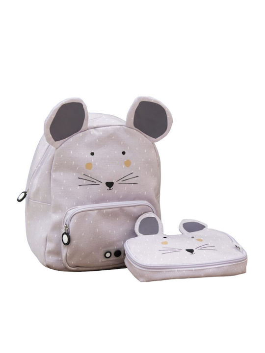 Trixie Mrs Mouse School Bag Backpack Kindergarten Gray
