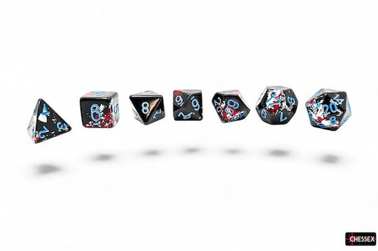 Chessex Pinsel Dunkle Seite Polyedisches 7-Würfel Set