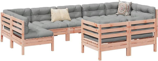 Garten- und Outdoor-Möbelsets Wohnzimmer 9 Stück Grau mit Kissen Garten- und Outdoor-Möbelsets Wohnzimmer 9 Stück Grau mit Kissen