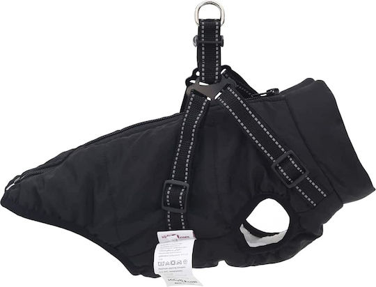 vidaXL Hundemantel Fleece / Wasserdicht Schwarz XLarge