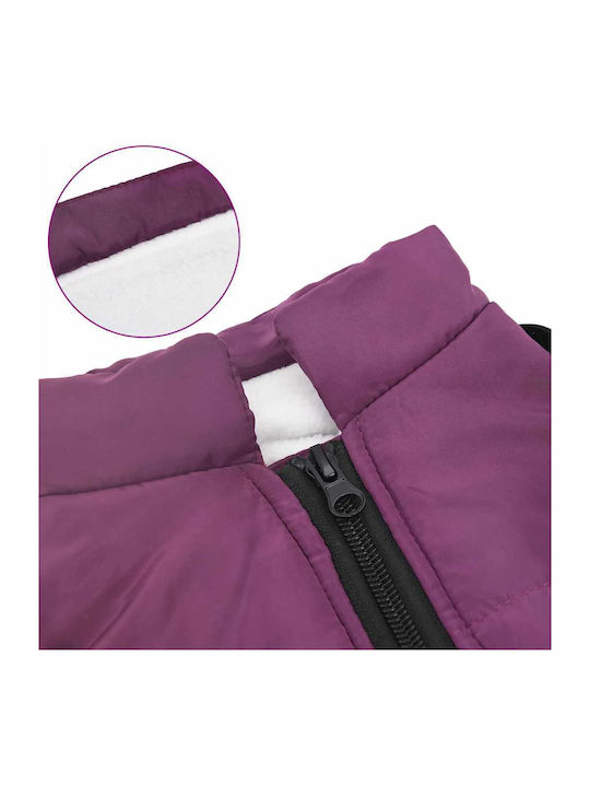 vidaXL Μπουφάν Σκύλου Fleece / Αδιάβροχο Μωβ Small