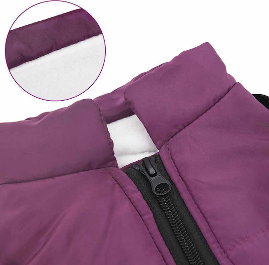 vidaXL Purple Fleece / Waterproof Dog Coat Large