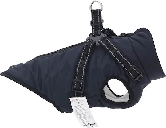 vidaXL Blue Fleece / Waterproof Dog Coat Medium