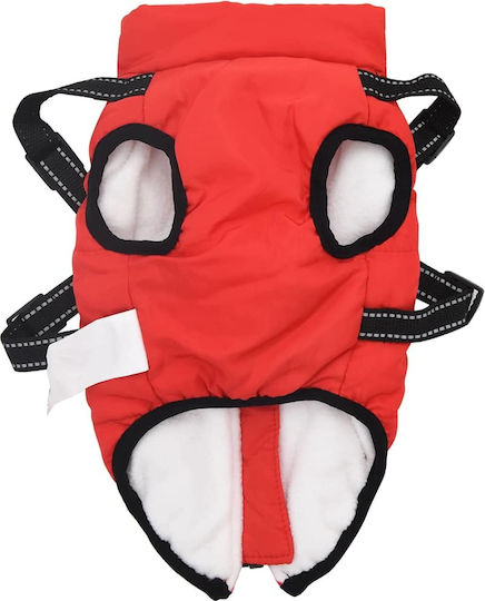 vidaXL Red Fleece / Waterproof Dog Coat Medium