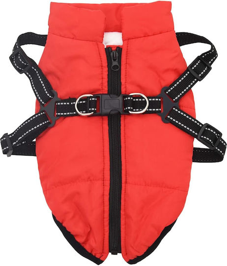 vidaXL Red Fleece / Waterproof Dog Coat Medium