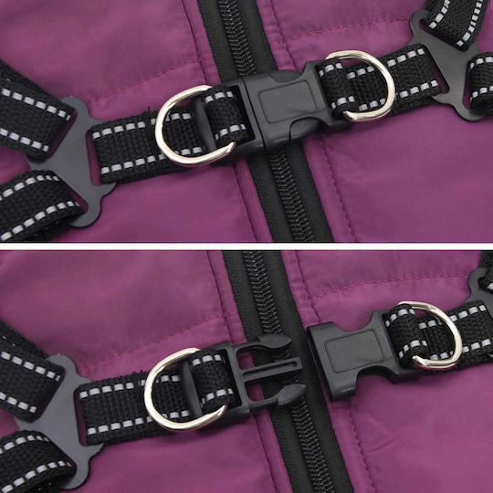 vidaXL Purple Fleece / Waterproof Dog Coat XLarge