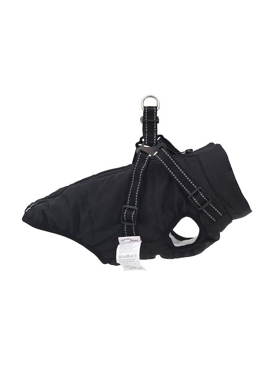 vidaXL Μπουφάν Σκύλου Fleece / Αδιάβροχο Μαύρο Large