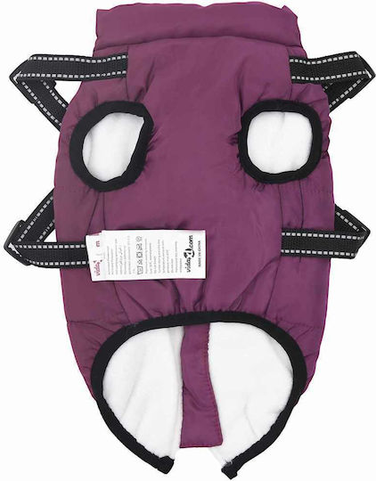 vidaXL Μπουφάν Σκύλου Fleece / Αδιάβροχο Μωβ 2XL