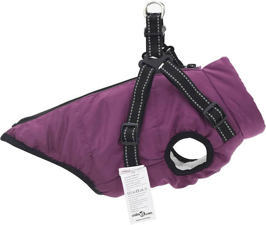vidaXL Μπουφάν Σκύλου Fleece / Αδιάβροχο Μωβ 2XL