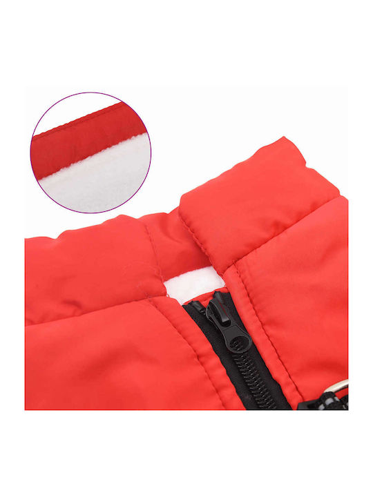 vidaXL Red Fleece / Waterproof Dog Coat Small
