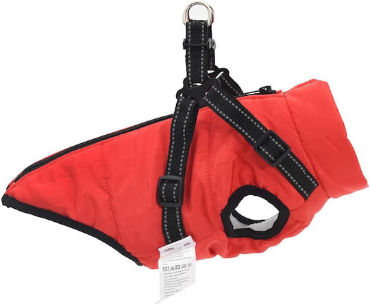 vidaXL Red Fleece / Waterproof Dog Coat Large