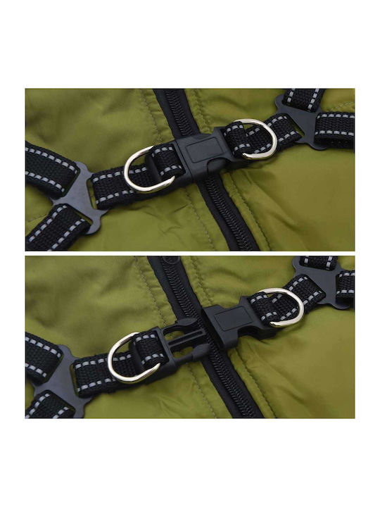vidaXL Μπουφάν Σκύλου Fleece / Αδιάβροχο Πράσινο Medium
