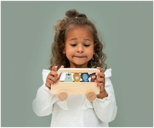 Trixie Vehicle Small Bus with Animals made of Wood for 18++ Months