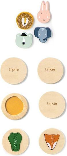 Trixie Shape Sorting Toy Matching Game Peg Animals made of Wood for 12++ Months
