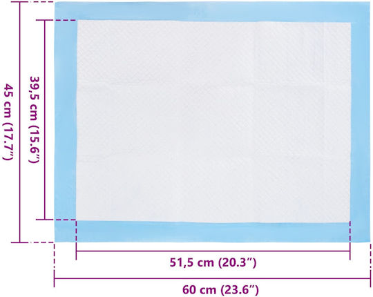 vidaXL Pet training Dog Floor Diapers 45x45cm 50pcs