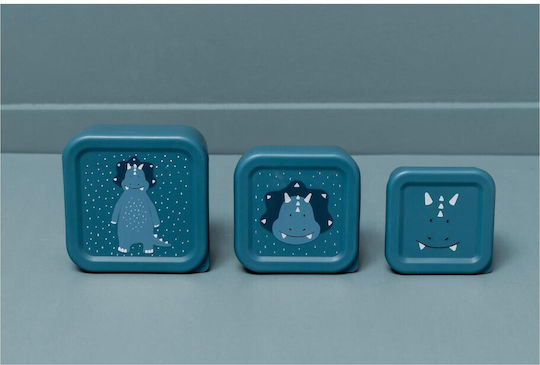 Trixie Nesting Snack Box Plastik Kinder Lunchset Blau 11.5 x 11.5 x 6.5cm