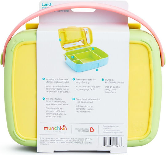Munchkin Bento Box Plastic Kids Dinner Set Multicolour