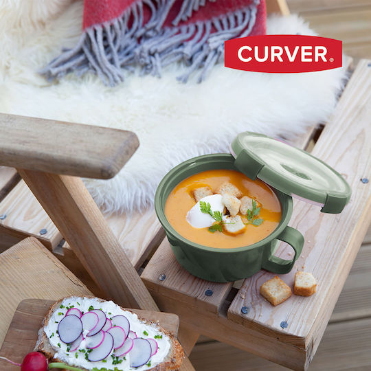 Curver Πλαστικό Παιδικό Δοχείο Φαγητού 0.9lt Πράσινο 16 x 16 x 10εκ.