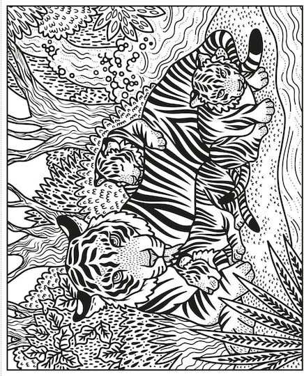 Anti-Stress Colouring Book Wild Animals Magic Painting Book