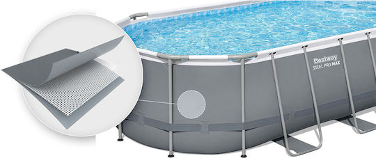 Bestway Oval Swimming Pool 13430lt with Metallic Frame 549x274x122cm Gray