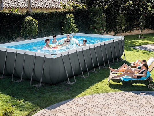 Intex Ultra Frame Πισίνα PVC 7900lt με Μεταλλικό Σκελετό 732x366x132εκ. Γαλάζια