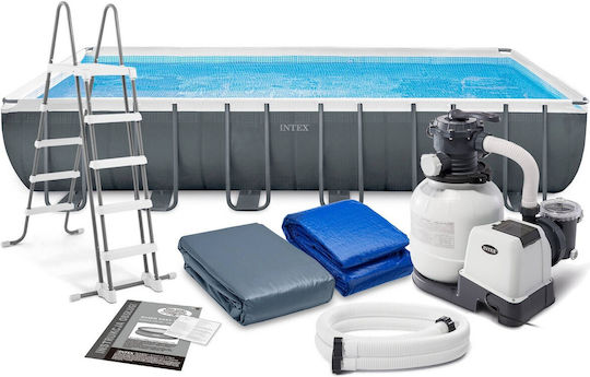 Intex Ultra Frame Πισίνα PVC 7900lt με Μεταλλικό Σκελετό 732x366x132εκ. Γαλάζια