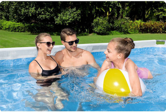 Bestway Πισίνα PVC με Μεταλλικό Σκελετό 412x201x122εκ. Γκρι