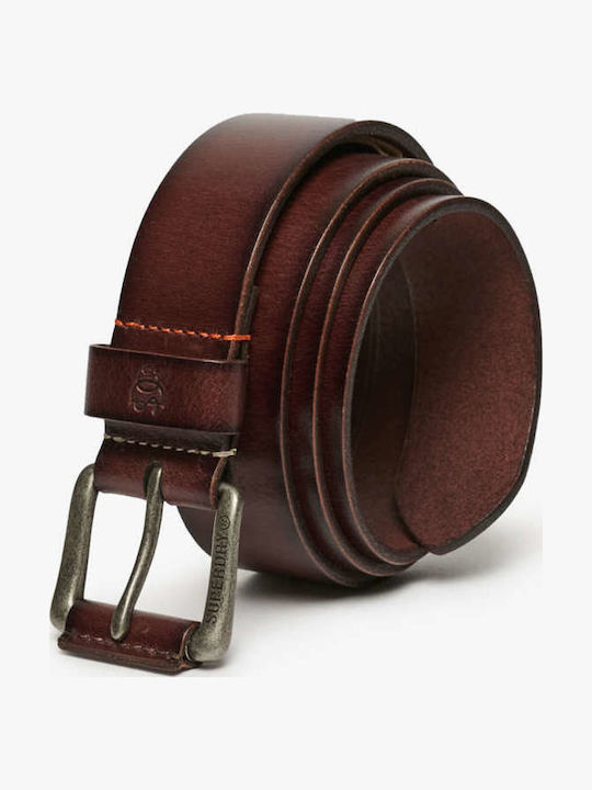 Superdry Men's Leather Belt Brown