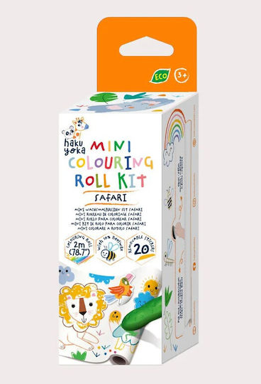 Drawing Roll Kit 2 M Includes Stickers 4 Wax Colored Pencils Safari Haku Yoka