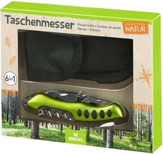 Moses Expedition Nature Pocket Multi-tool Green in Sheath