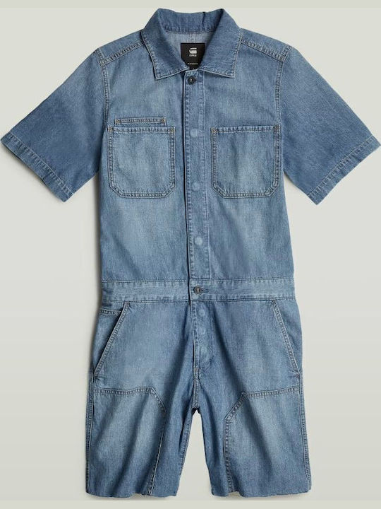 Damen Denim Jumpsuit Faded Thames Herstellerfarbe Blau