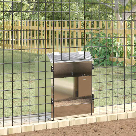 vidaXL Birds Feeding Feeder in Silver Color