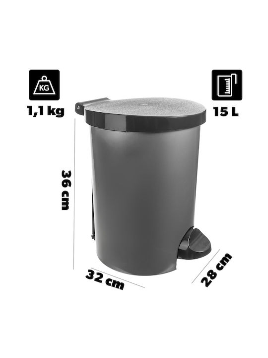 Curver Kunststoff Büroabfallbehälter 15Es Gray 27.5x36.2x33.5cm