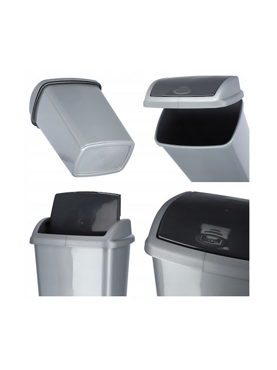 Curver Plastic Coș de gunoi de birou 10lt Argintiu 20x36x20cm